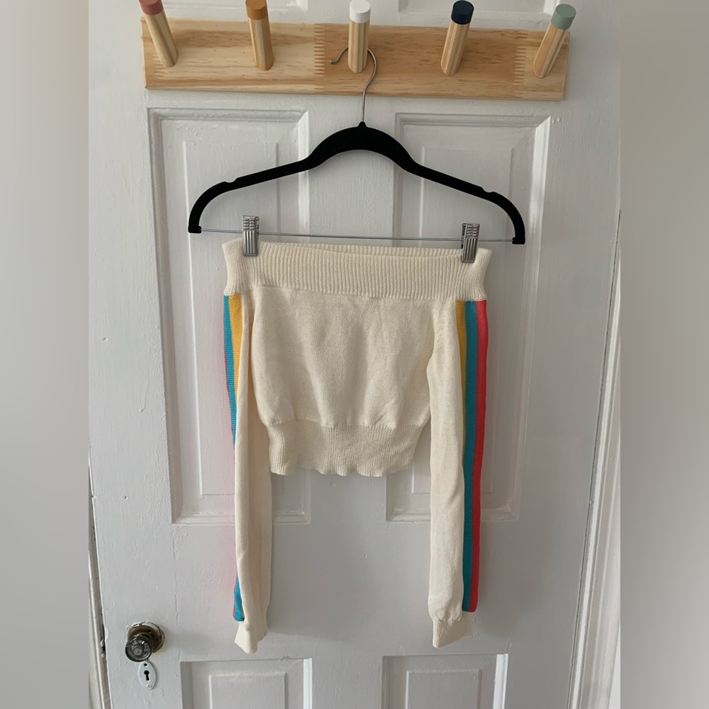 Honey Punch off the shoulder cropped sweater